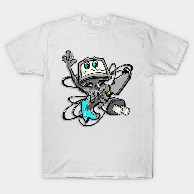 Electronica Guitar T-Shirt by roshymun